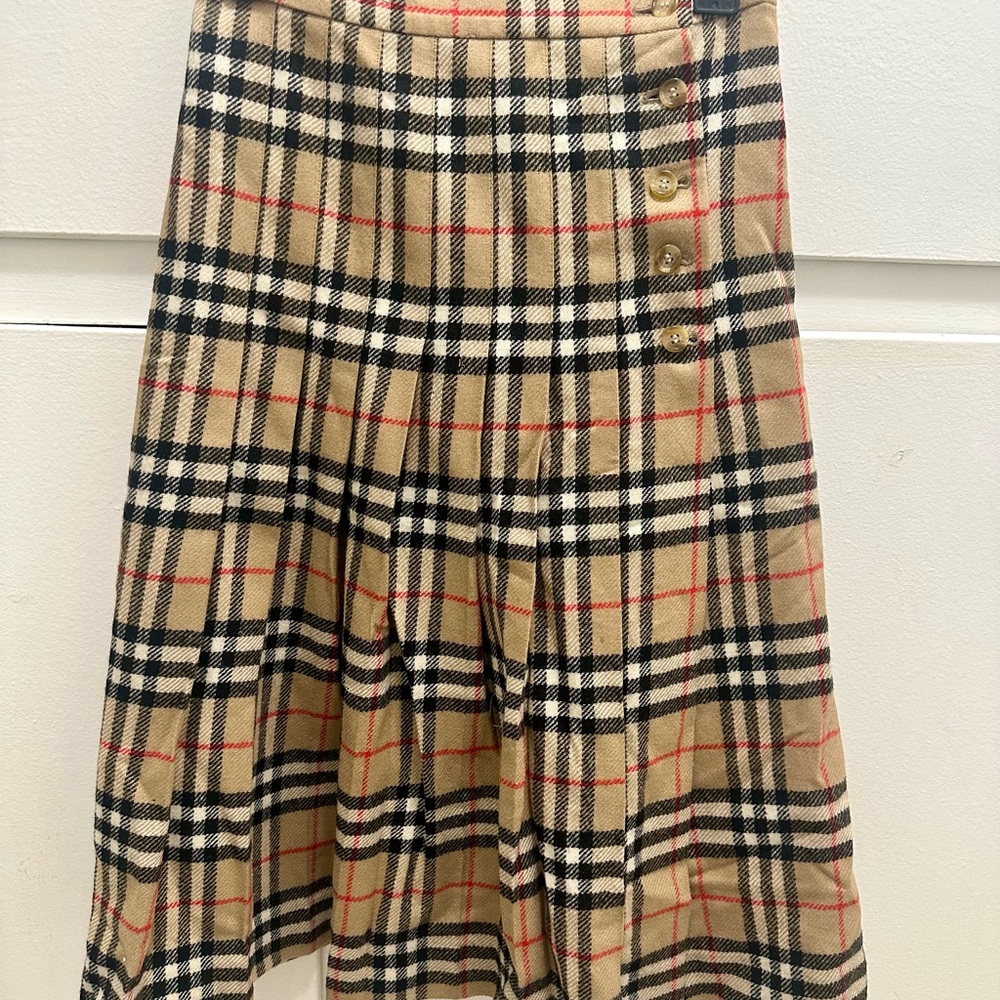 Authentic Burberry Beige Plaid A-Line Skirt